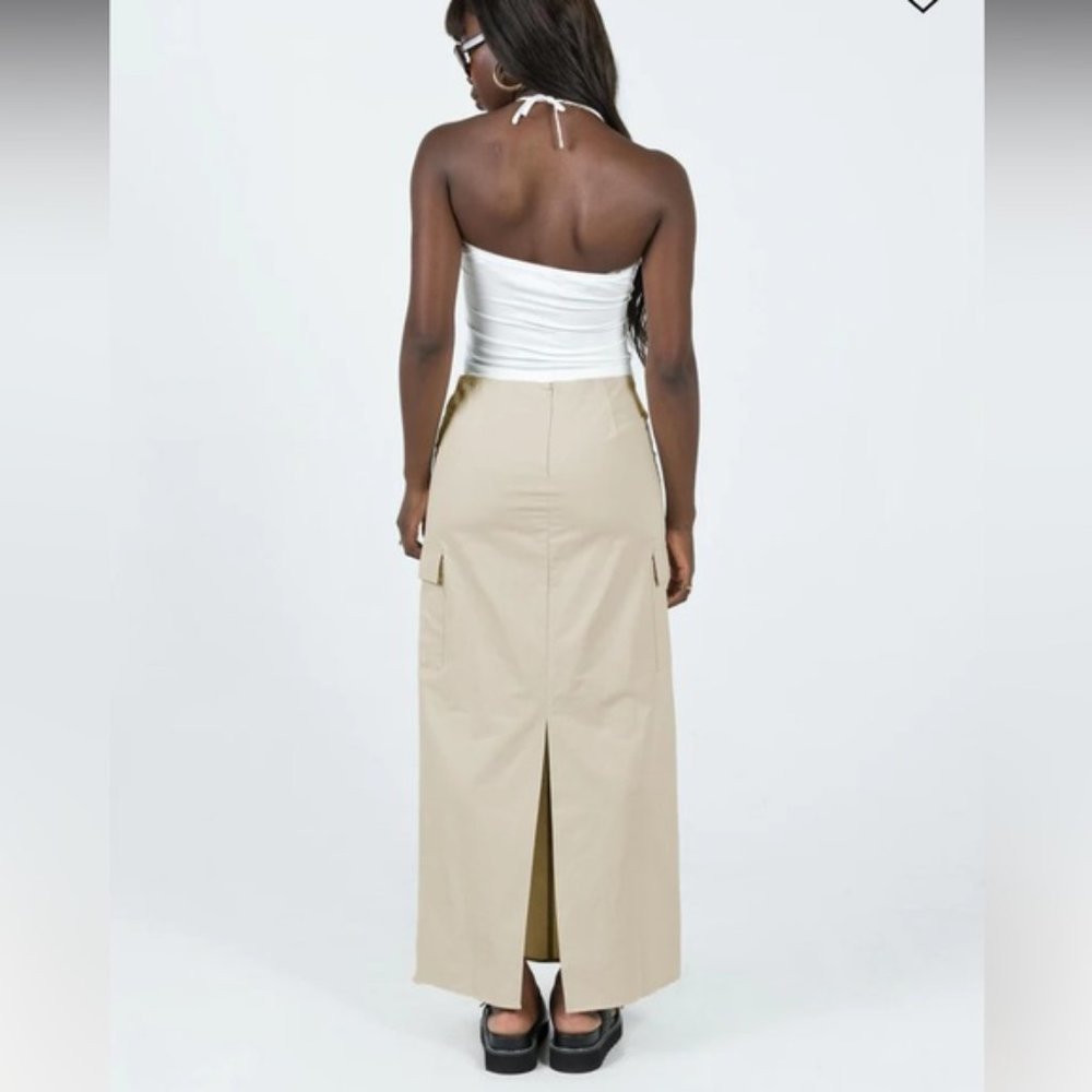 PRINCESS Polly Cream Cargo Maxi Skirt Size 6 - Picture 3 of 11